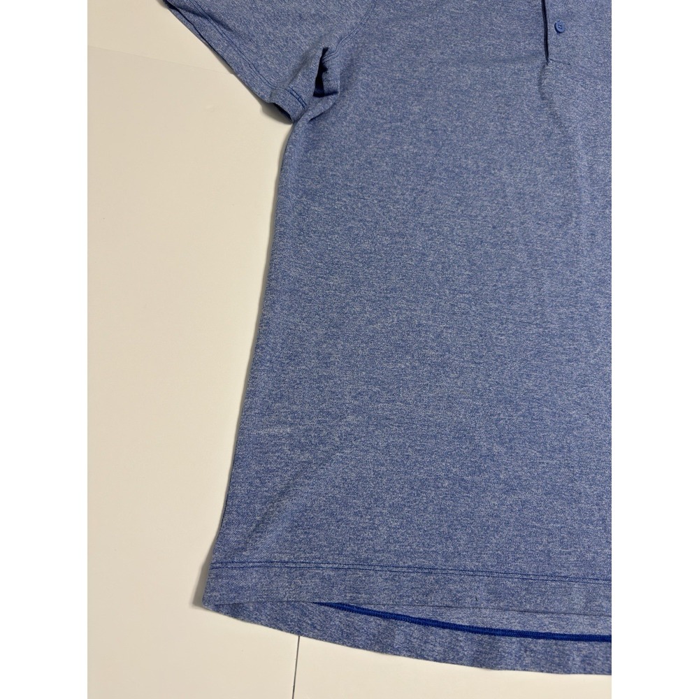 Lululemon Men's Evolution Polo Shirt Pique Performance Sz XL Blue Stretch Button - Picture 3 of 8